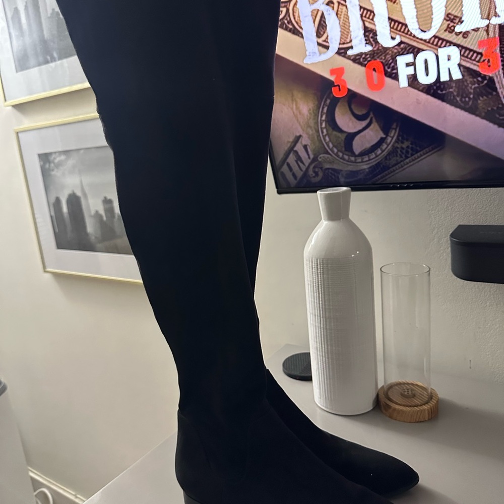 Women thigh high stretch adjustable boots - size 10